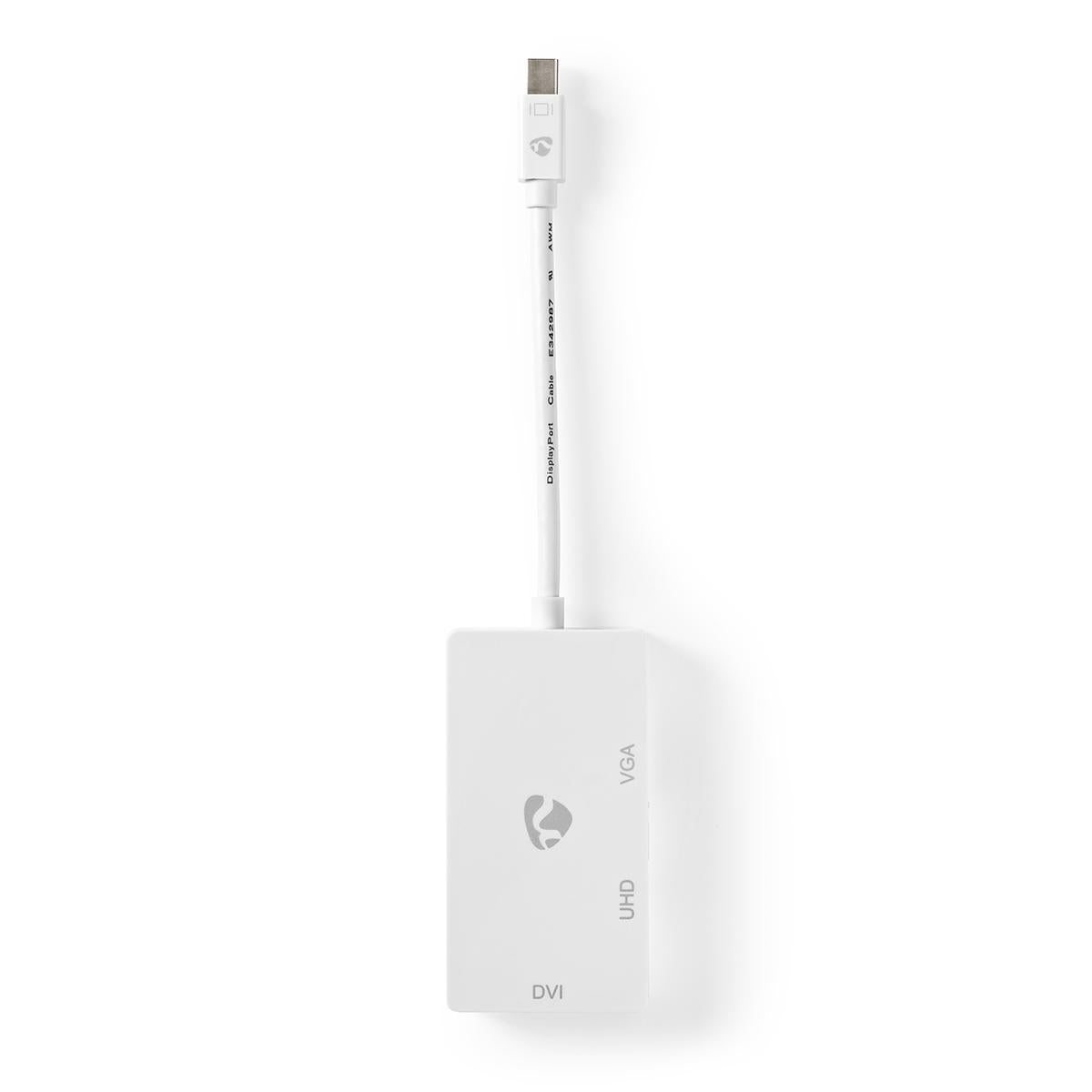 ADDON 8IN MINI-DISPLAYPORT MALE TO DVI-I (29 PIN) FEMALE WHITE ADAPTER CABLE