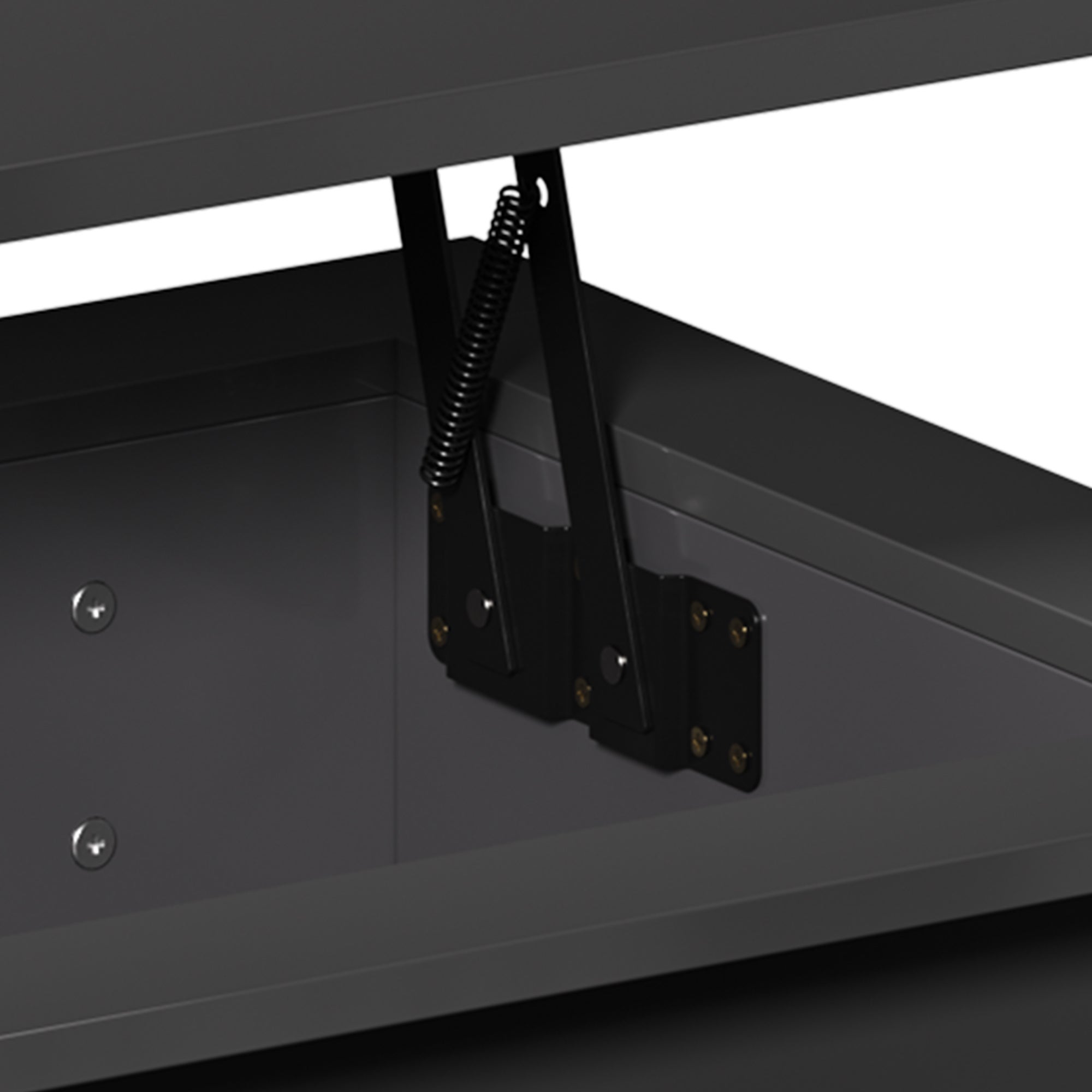 Balconera Table basse Plateau Relevable - Éclairage LED - 2 tiroirs de rangement - 85 x 55 x 56 cm - Noir - 8