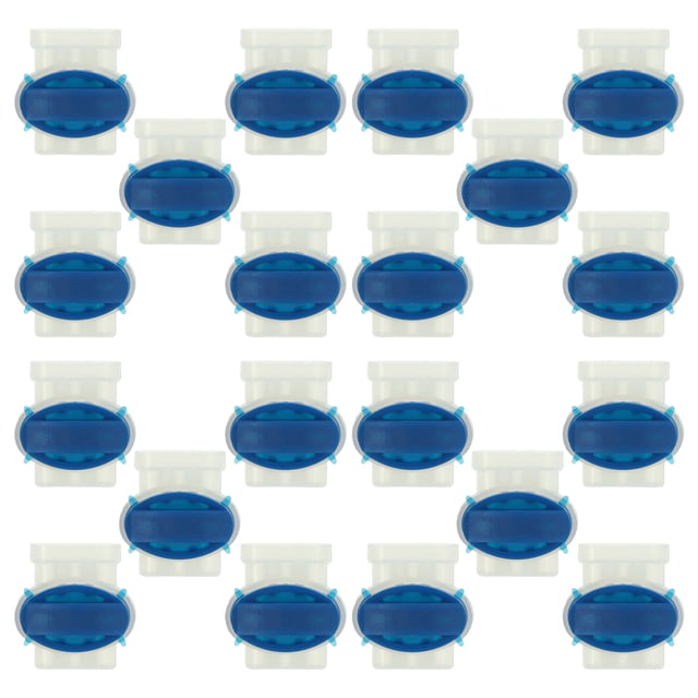 vhbw 20x connecteurs pour câble périphérique compatible avec Bosch Indego S+, 800 robots de pelouse - Serre-câbles, étanches transparent / bleu