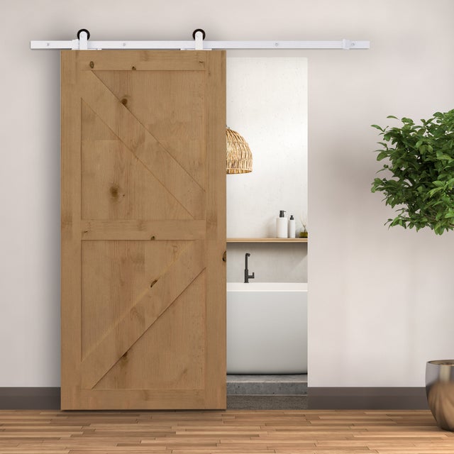 Herraje para puerta corredera Homcom blanco 183x0,6x4 cm