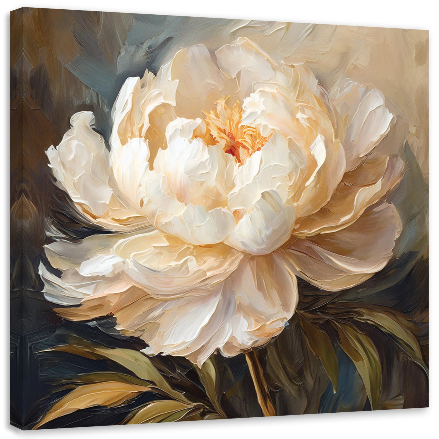 Obraz na płótnie, Kwiat piwoni 3D 40x40