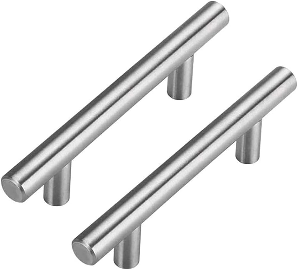 Zestaw 2 uchwytów do drzwi ze stali nierdzewnej (200 x 12 x 32 mm), uchwyty do szuflad do mebli kuchennych, rozstaw osi 128 mm