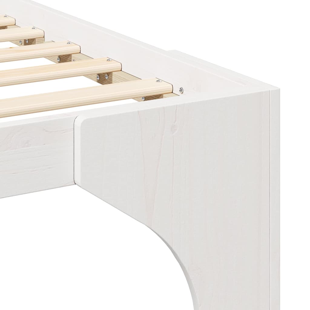 Cadre de lit en pin massif blanc, pour la chambre, 120 × 190 cm - 8