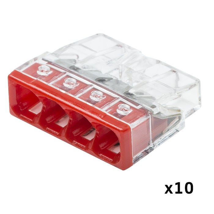 Pot 100 bornes WAGO S2273, connecteurs PUSH WIRE, 400 V, 24 A, boîtier transparent, assortiment 2 à 8 entrées, pot refermable - 4