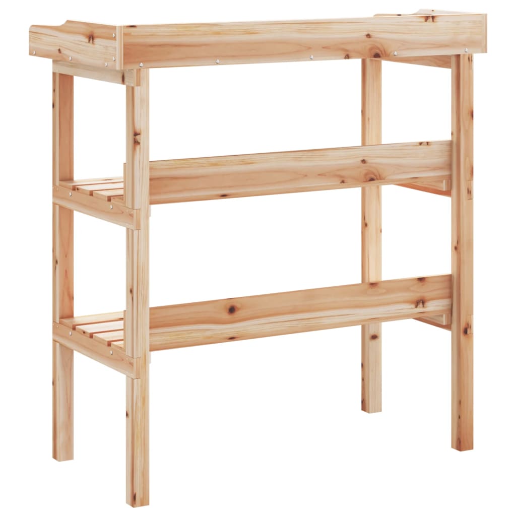 Jardinière | Table à plantes avec étagères 78x38x82,5cm bois de sapin solide CFW27872 - 6