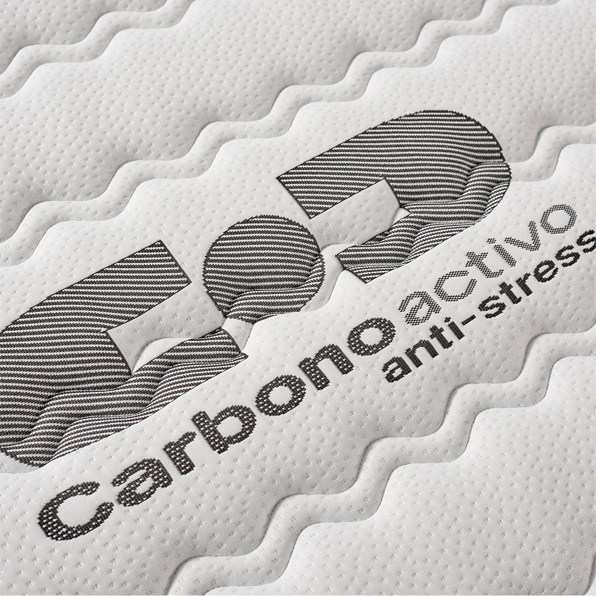 Colchón Visco-carbone 140x200 cm - Multicapas - Blue Latex - Confort Premium - Espuma viscoelástica - Grueso 26 cm - 7 Zonas - Reversible - 5
