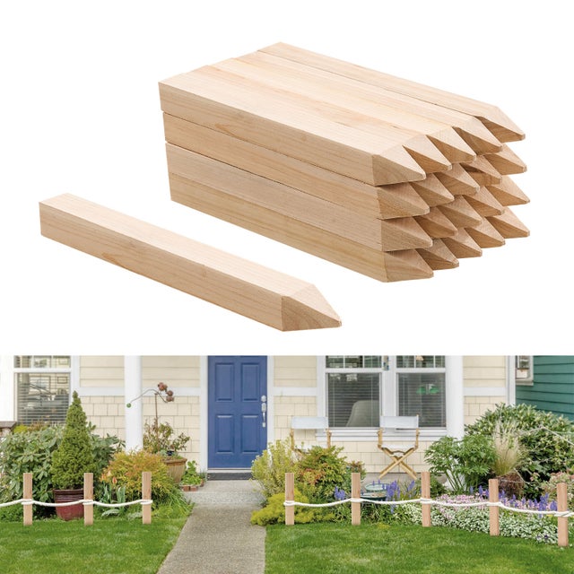Piquets Clôture Jardin VEVOR, Lot de 20, 25,4 x 25,4 x 304,8 mm, pour Clôtures Anti-érosion, Délimiter les Zones Jardin, Support de Croissance Plantes