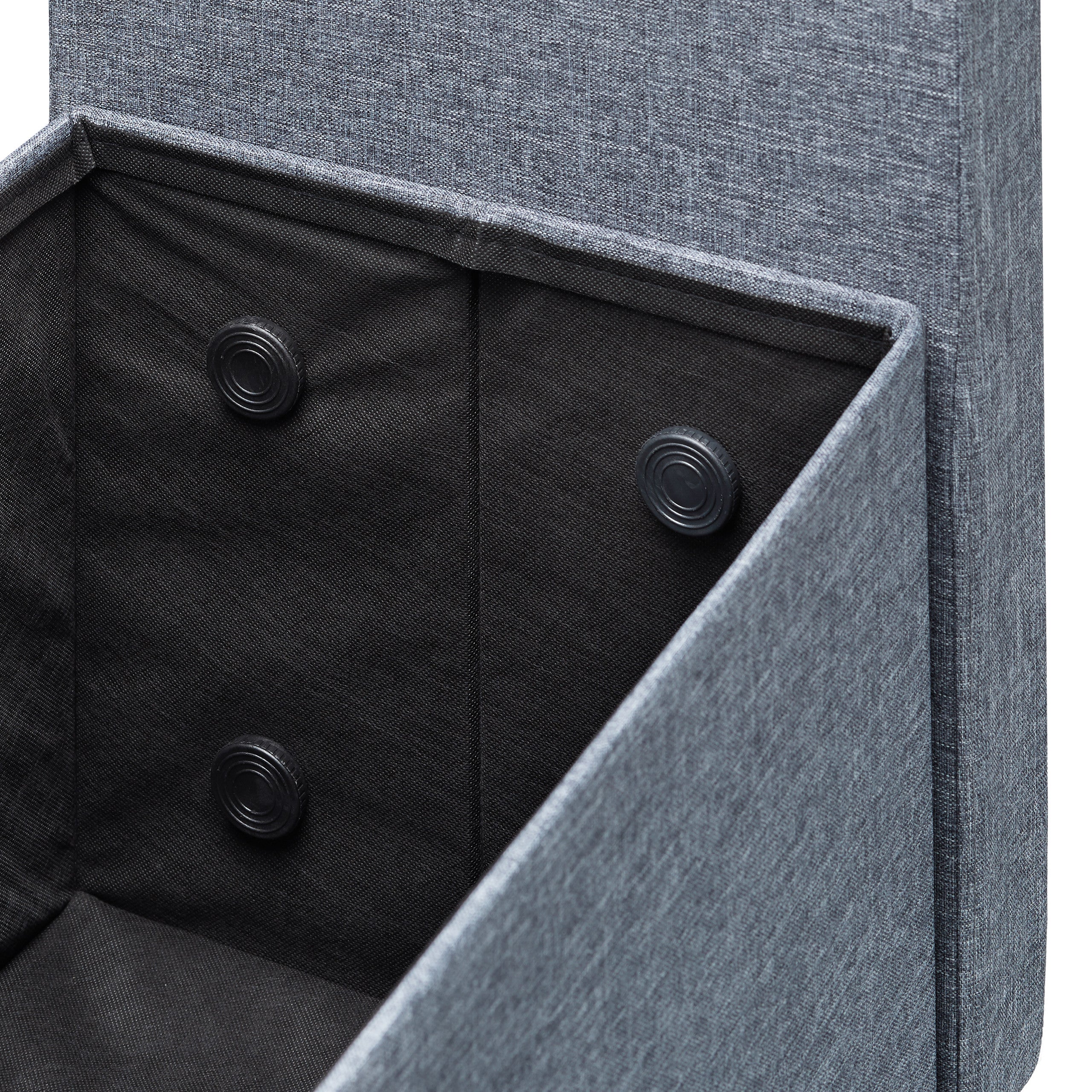 Banc dossier 2 places banquette coffre de rangement pliable assise pratique pliant HxlxP: 75x115x47 cm, gris, Relaxdays - 6