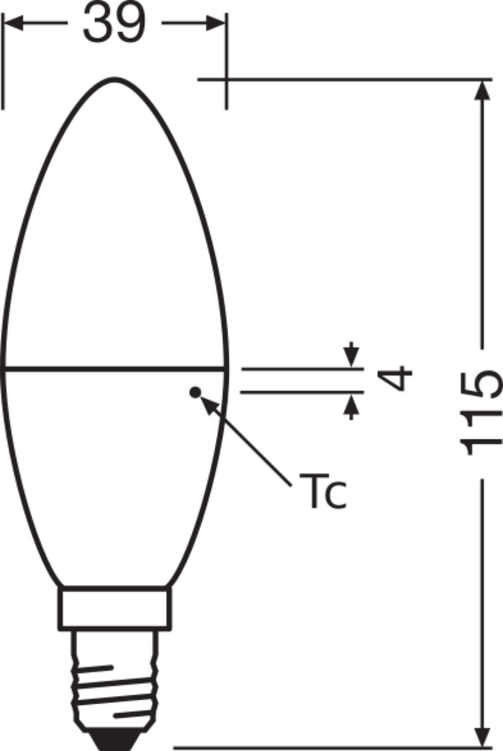Ampoule LED Osram, forme classique de mini-tentes, remplacement de 60 watts, E14, B-Shape, 6500 Kelvin, Cold Daylight, Matt, Pack unique - 3