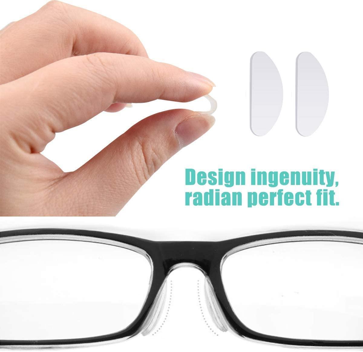 Plaquettes nasales pour lunettes en silicone transparent 5 paires (15 mm) - 5