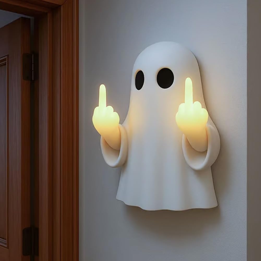Lampada A LED A Forma Di Fantasma Leggente, 3D, Senza Fili, Con Luce Soffusa, Decorazione Halloween O Tutto L’anno