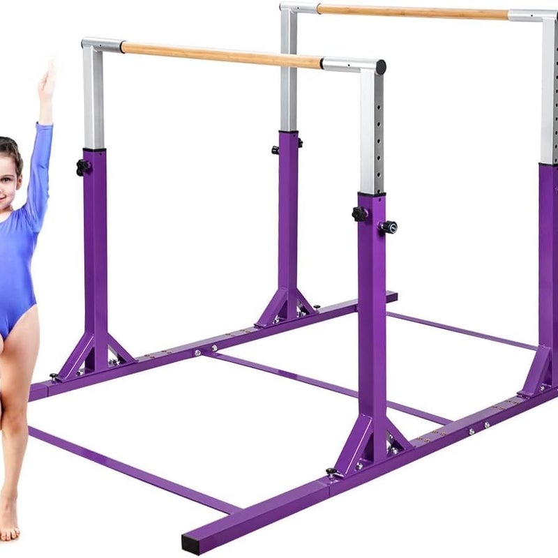 Stalowy Drążek Gimnastyczny, Regulowana Szerokość/Wysokość, Obciążenie 100-120 kg, Drążek Gimnastyczny dla Dzieci w Wieku od 6 do 12 Lat