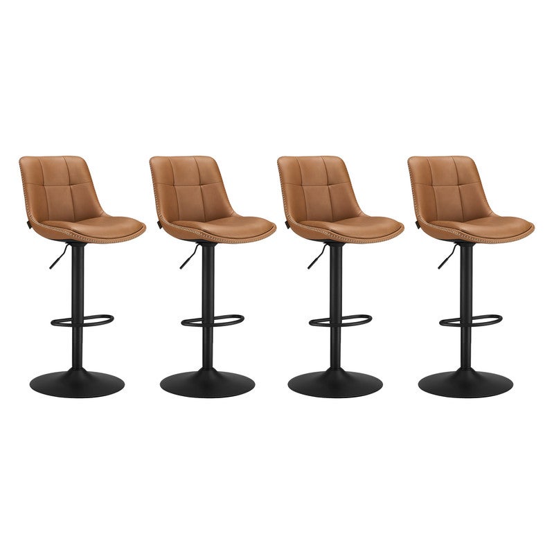 Lot De 4 Tabourets De Bar Yaheetech Hauteur Réglable 61-83,5cm - Similicuir, Pivotant