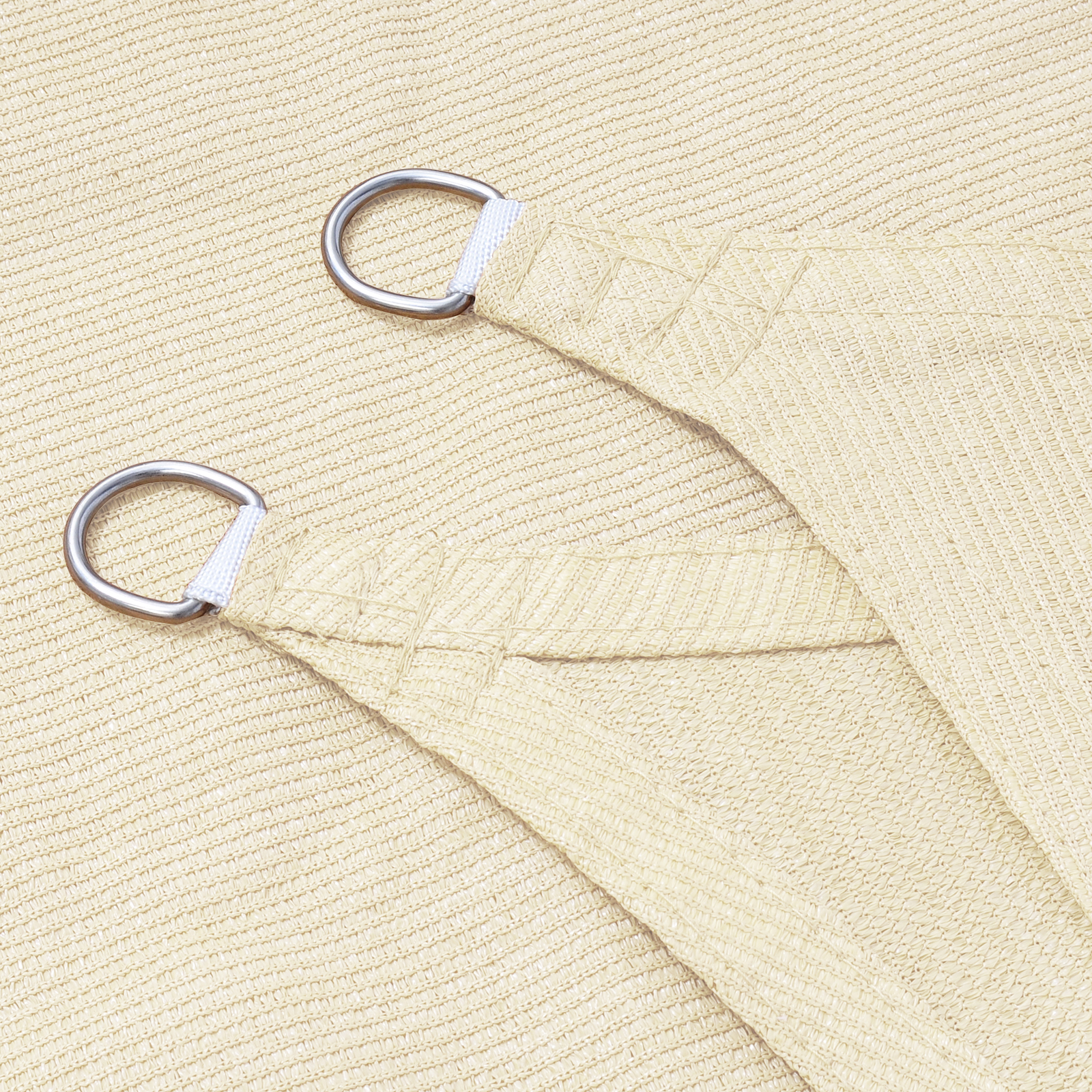 Voile d’ombrage rectangulaire 4x6m, en HDPE, protection contre le soleil avec protection UV pour jardin/terrasse, Crème, WOLTU - 4