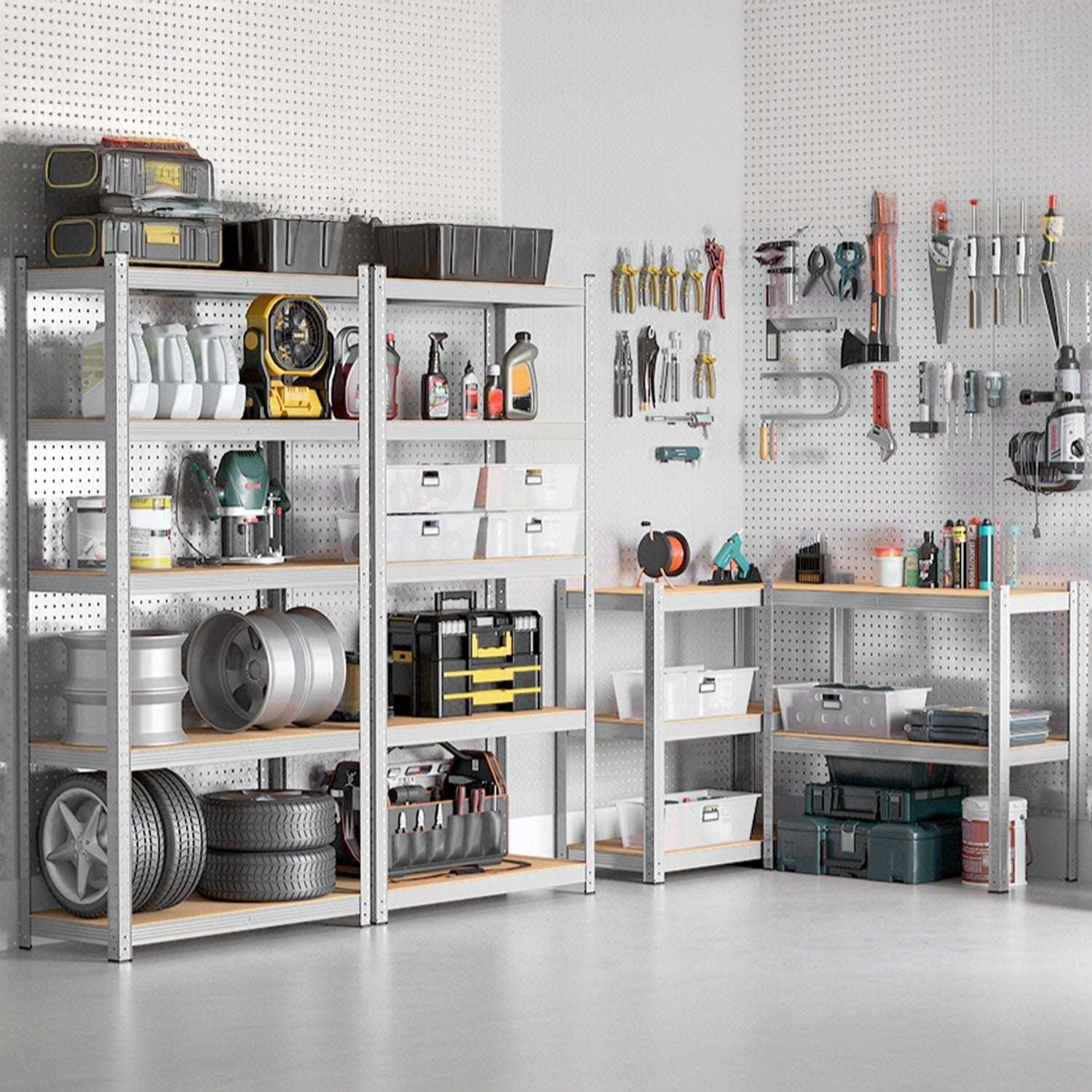Estante Modular Metálica com 5 Prateleiras 875kg Prata 90x40x180cm Thinia Home - 7