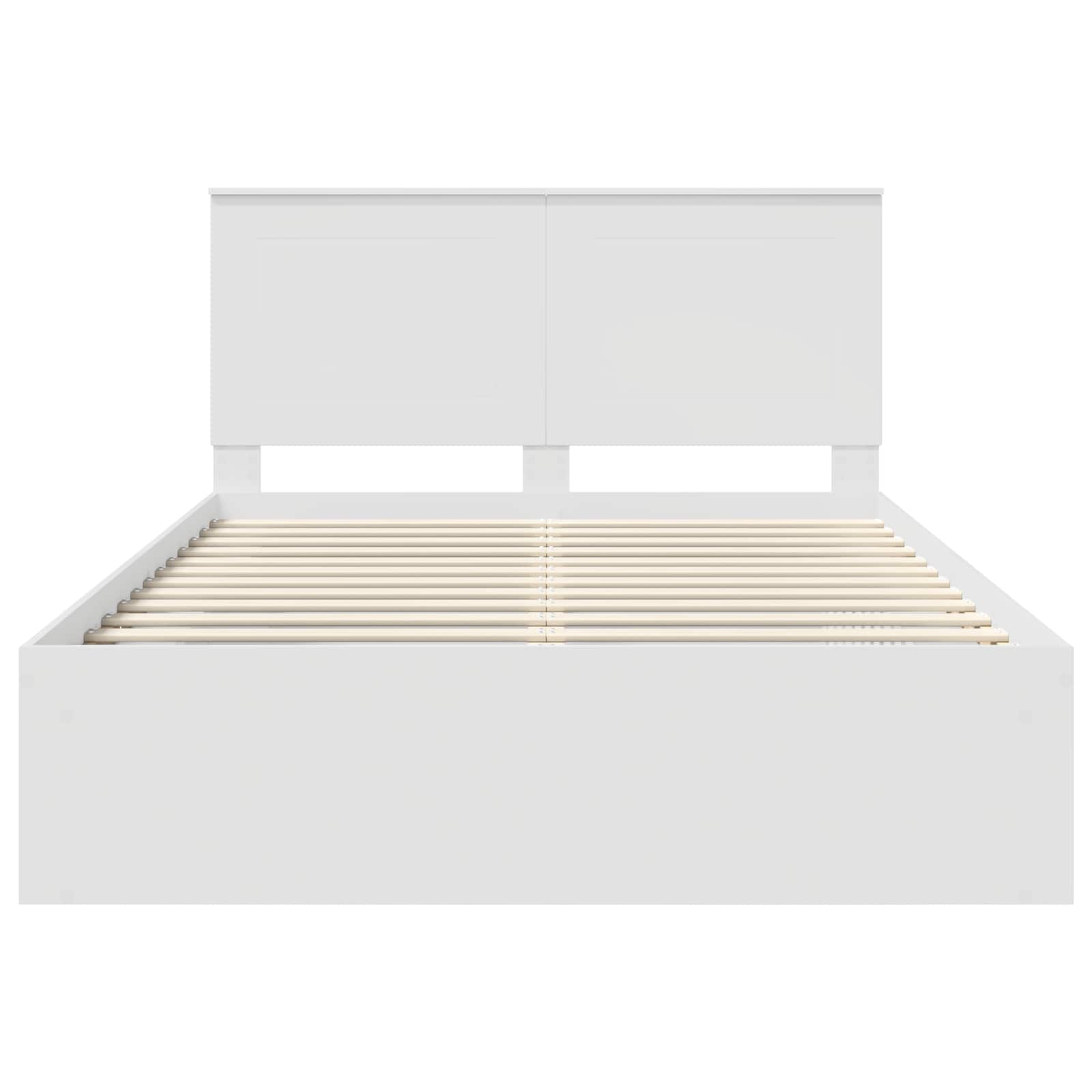 Cadre de lit blanc en bois de pin massif pour la chambre, 140 × 190 cm - 7
