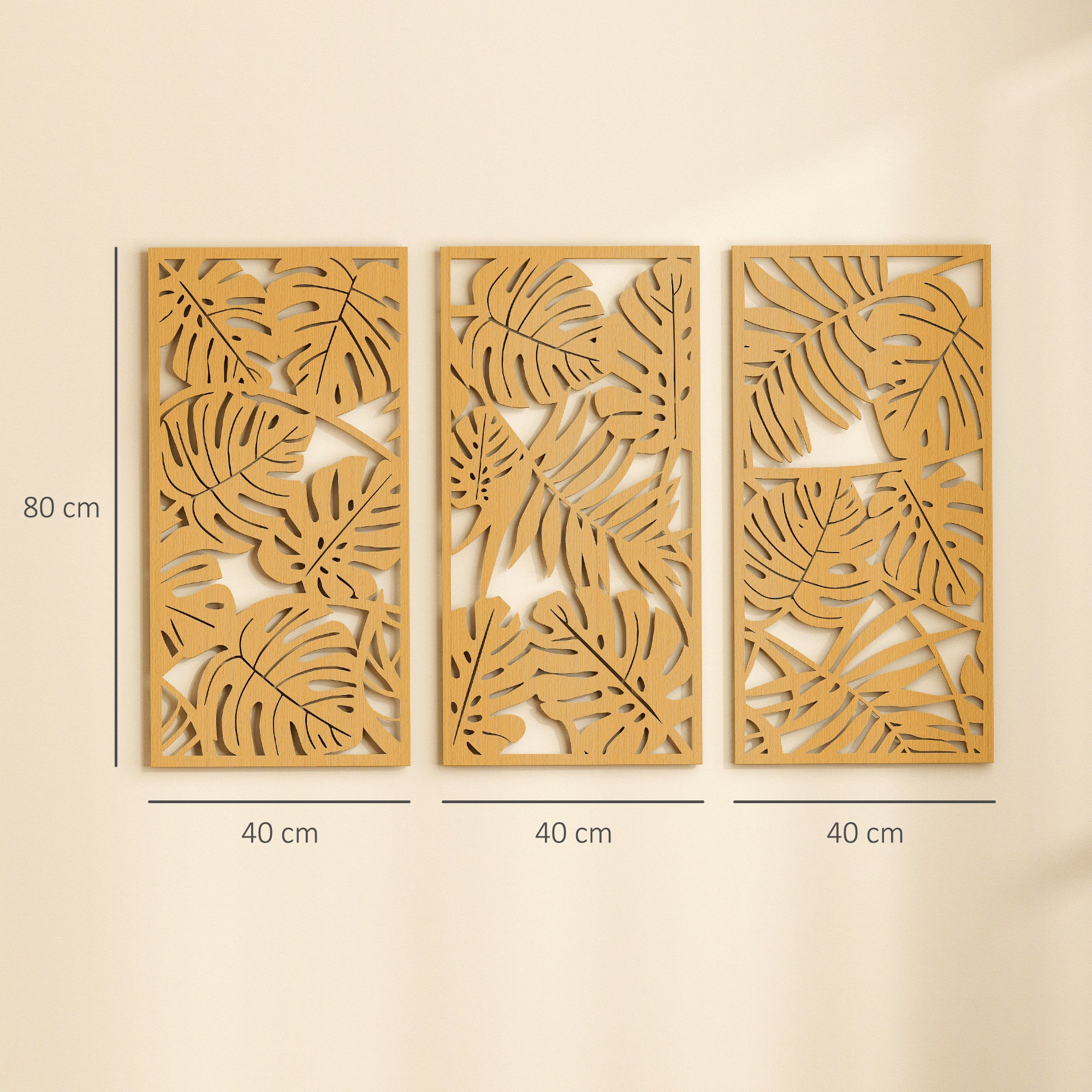 Décoration murale en bois MDF HOMCOM - 3