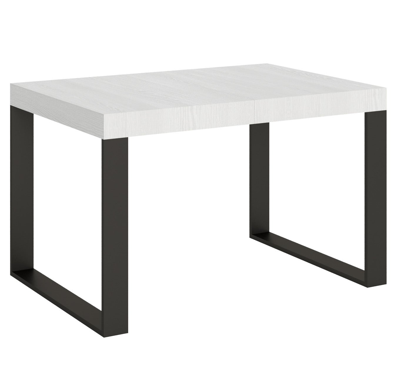 Stół rozkładany 90x130/390 cm Tecno Biały Jesion z ramą w kolorze antracytowym