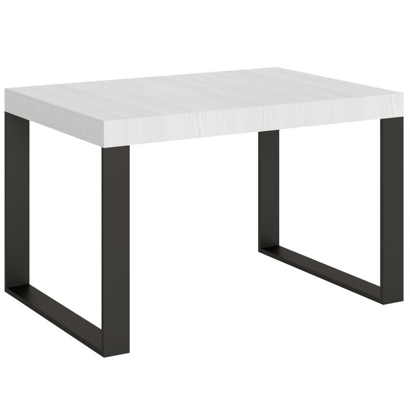 Stół rozkładany 90x130/390 cm Tecno Biały Jesion z ramą w kolorze antracytowym