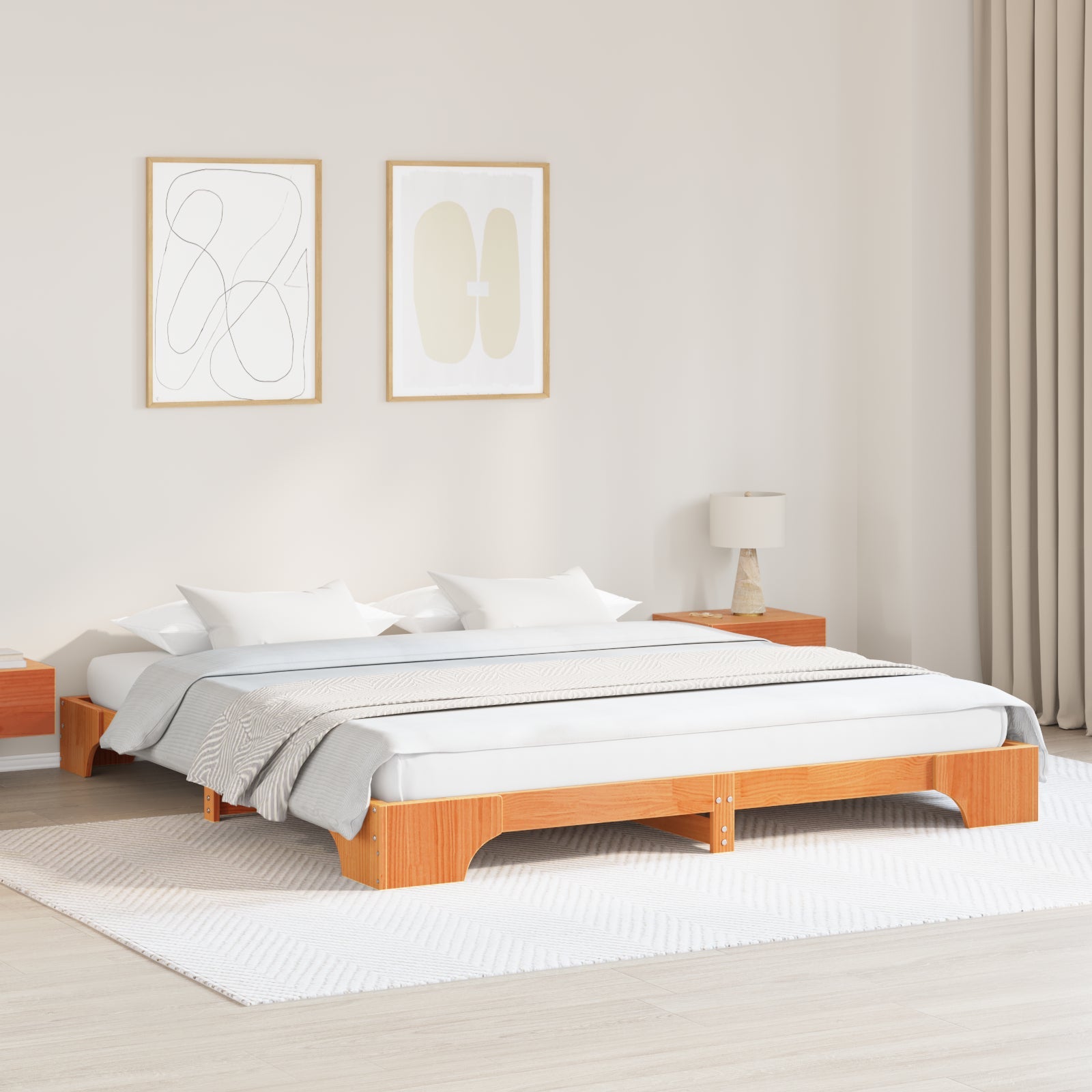 Ramka łóżka Woskowy Brąz 180 x 200 cm Lite drewno sosnowe vidaXL