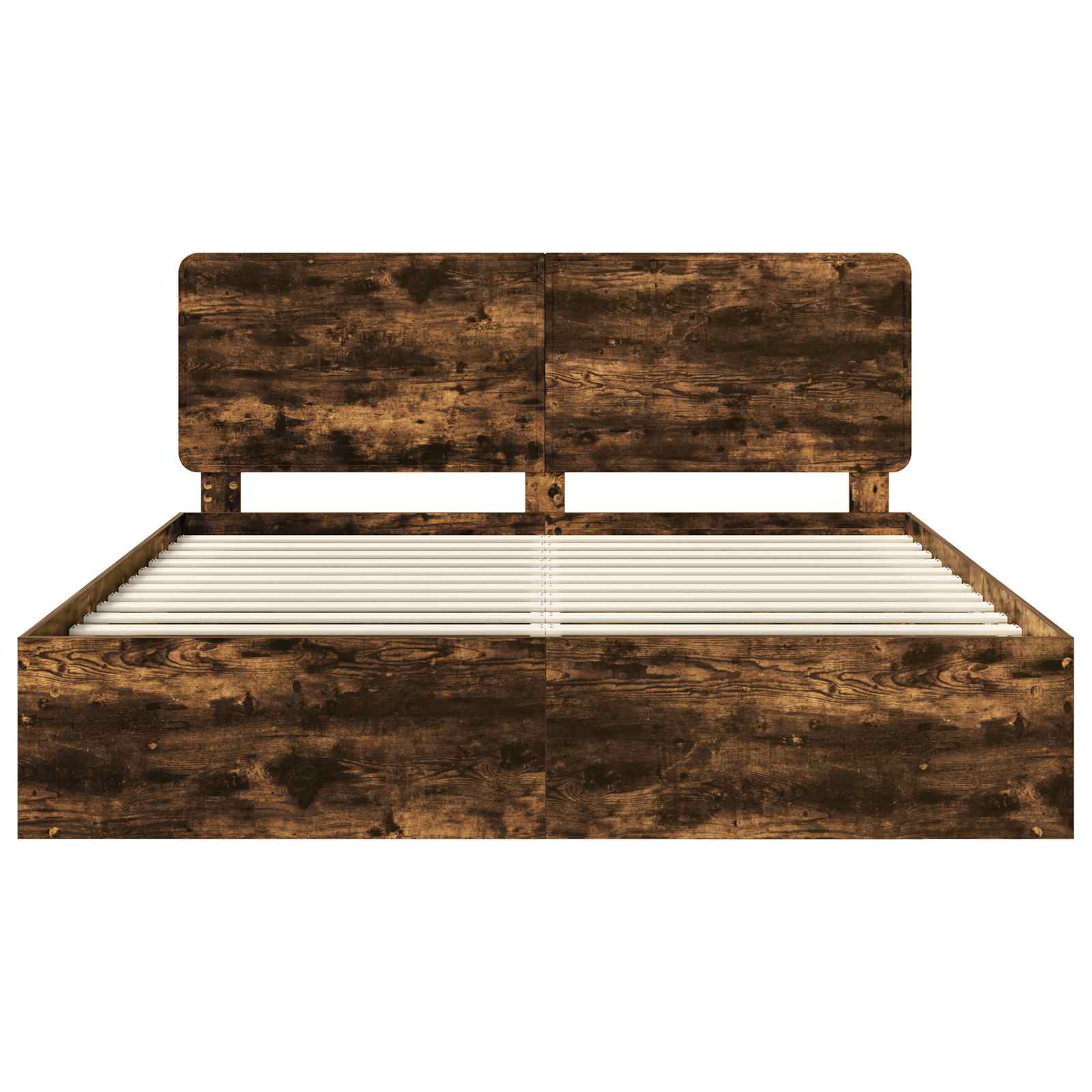 Cadre de lit chêne fumé 180 x 200 cm en bois de pin massif - 7