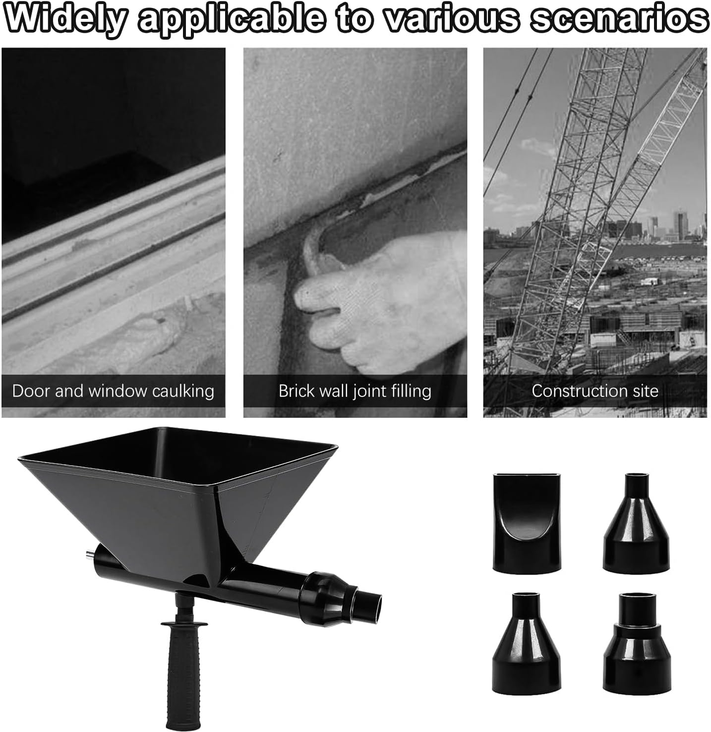 Pistolet Joint Électrique Portable avec 4 Embouts, Pistolet Ciment Électrique, Sans Perceuse Électrique, Jointoyeuse pour le Jointoiement de Mortier - 7