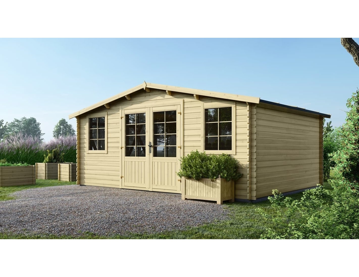 Domek ogrodowy ALTANKA 20 m2 - 5x4 m - 28 mm, drewniany, DOM526, 1 szt.