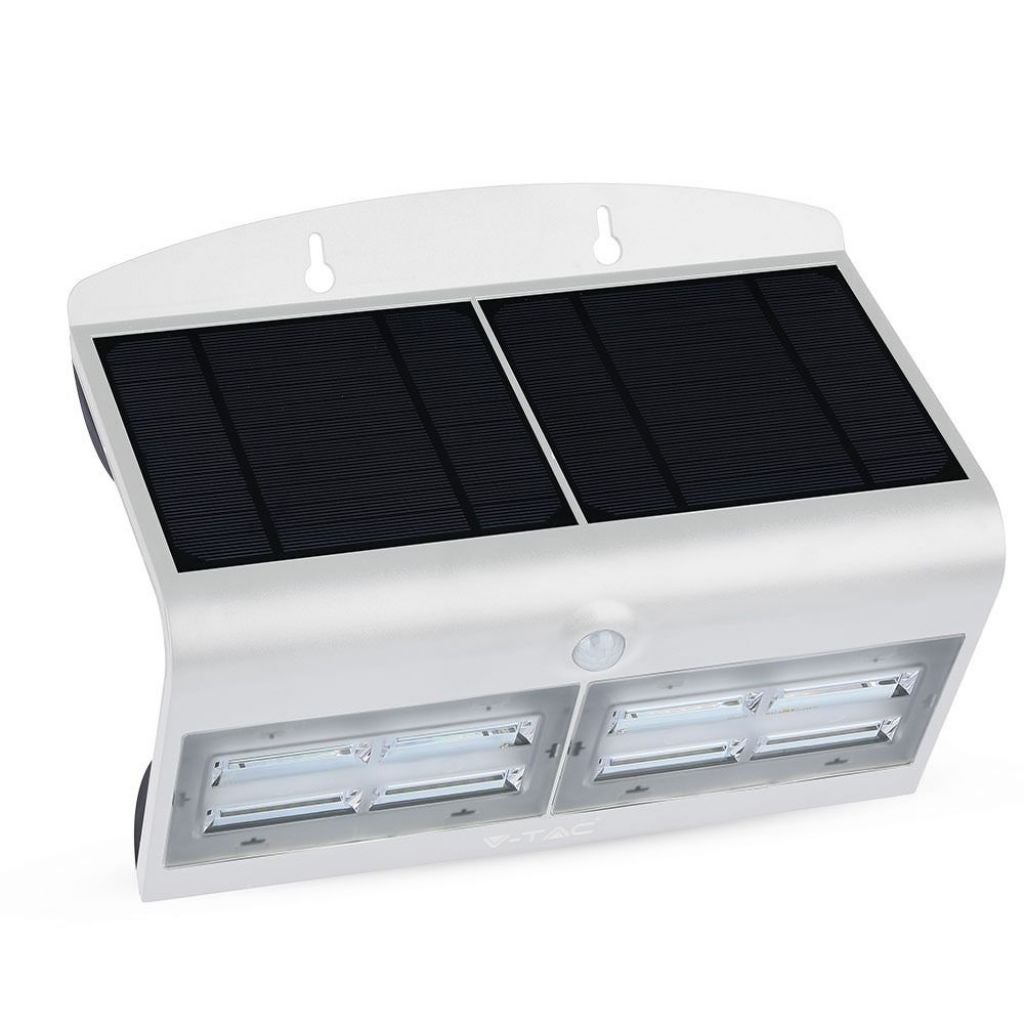 Kinkiet solarny LED 6,8 W, 60 diod LED, z czujnikiem ruchu PIR, biały 4000 K, IP65