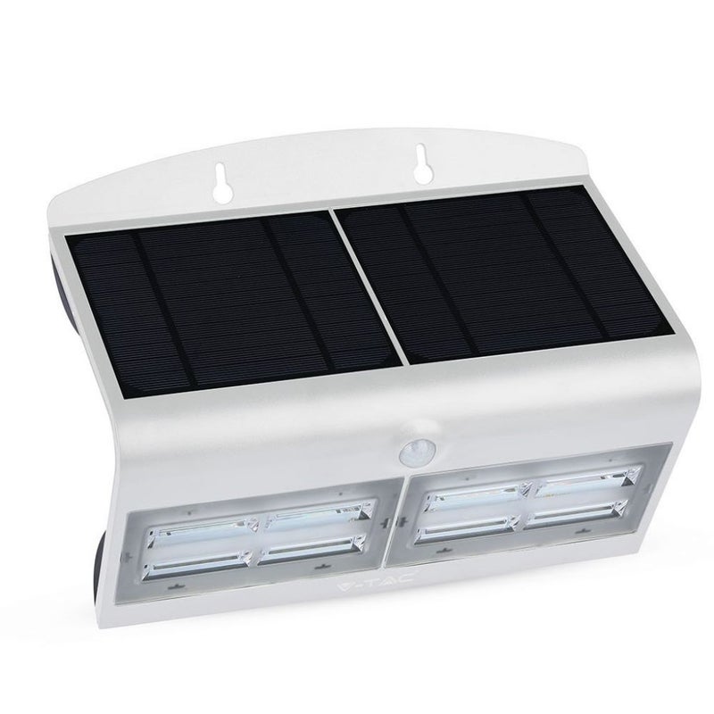 Kinkiet solarny LED 6,8 W, 60 diod LED, z czujnikiem ruchu PIR, biały 4000 K, IP65