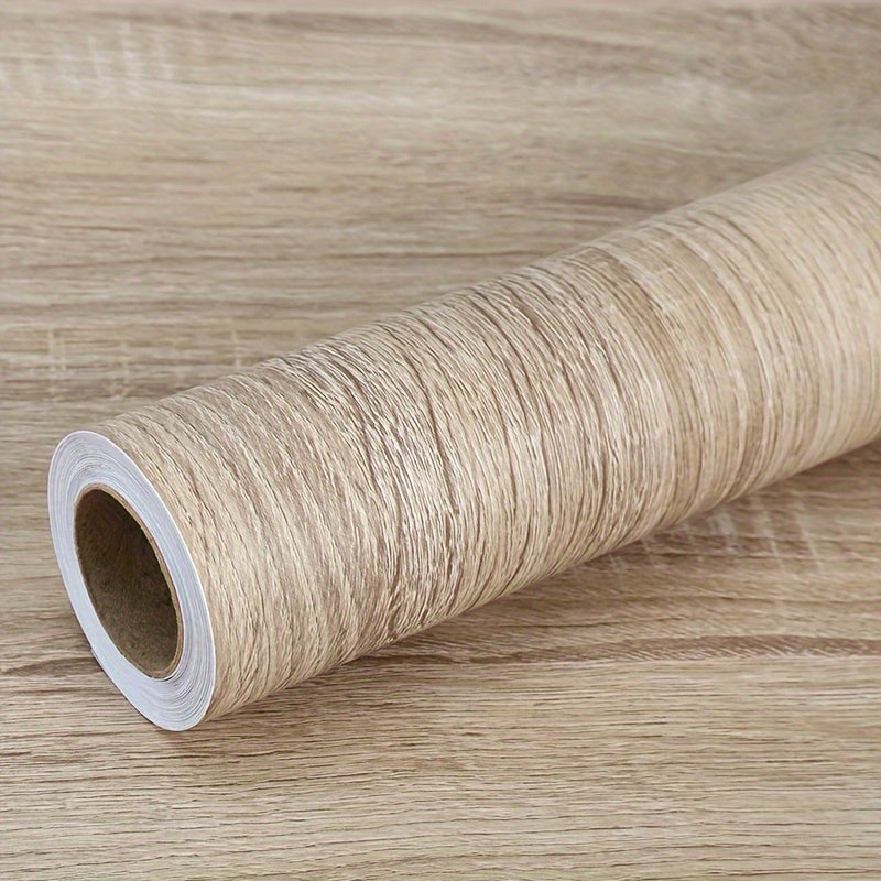 Rouleau de revêtement de sol en vinyle autocollant 15,74 x 118,11 pouces, revêtement de sol en grain de bois, imperméable - 3