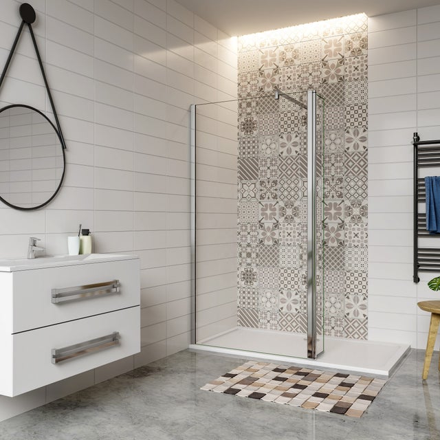 Paroi de douche 100 avec retour pivotant au meilleur prix | Leroy Merlin Paroi de douche 100 avec retour pivotant au meilleur prix | Leroy Merlin