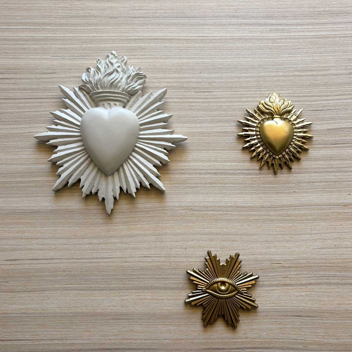 Déco murale Coeur amour Ex-voto doré - 3