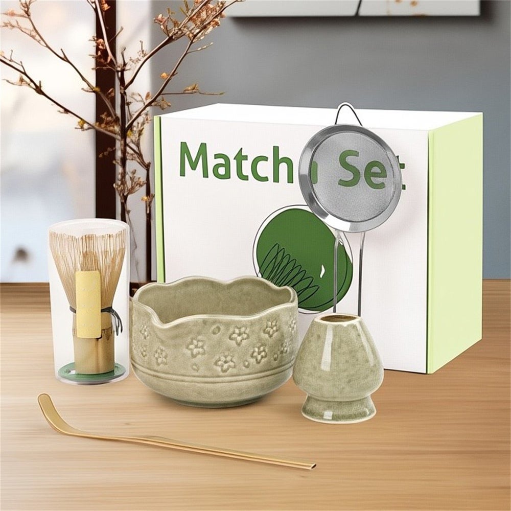 Zestaw 5 misek do matcha w stylu japońskim: ceramiczne kubki i przybory do perfekcyjnego przygotowania matcha
