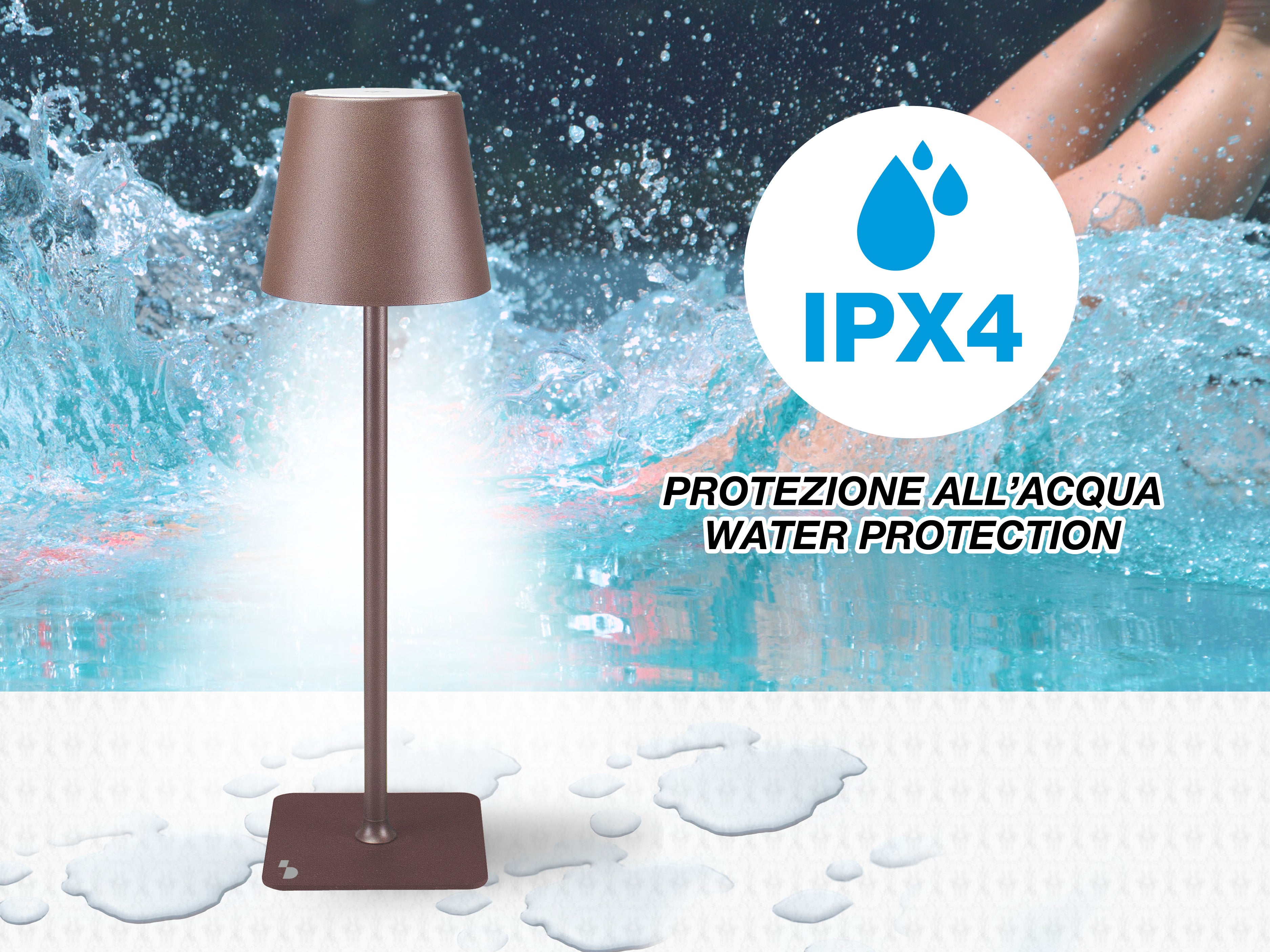 BEPER P201UTP120 Lampada da Tavolo Senza Fili 2in1, Lampada Touch da Scrivania, 1,5W, Adattatore per bottiglie incluso, Corten - 5