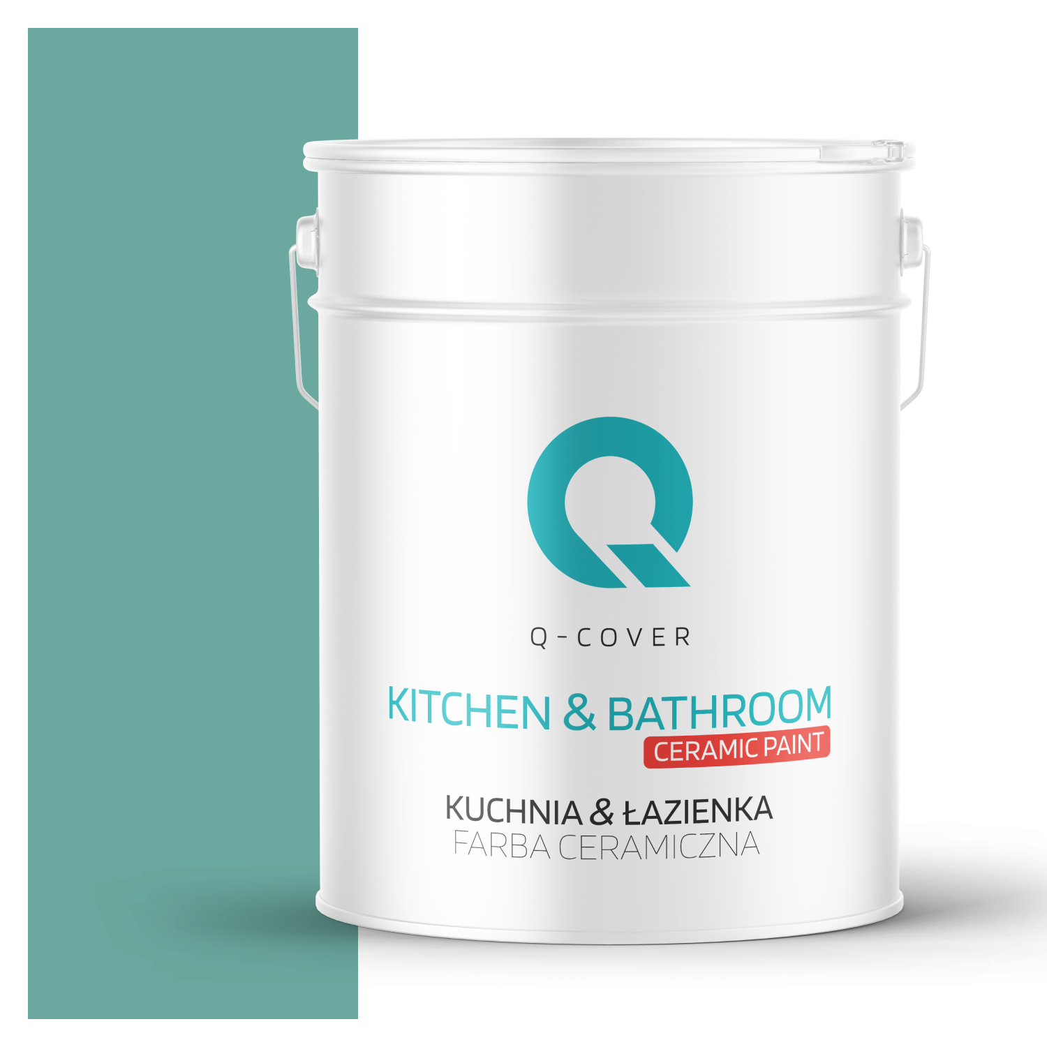 Farba Ceramiczna Kuchnia &amp; Łazienka Q-Cover Miętowy ciemny H1533 Głęboki Mat 10L