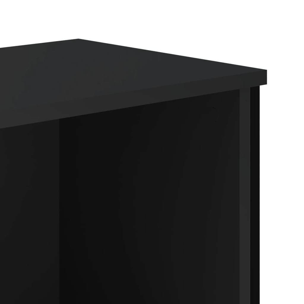 Bibliothèque noir 80x31x74,5 cm bois d ingénierie - 7