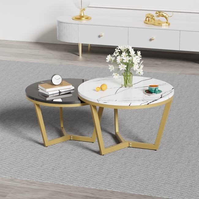 Set Di Tavolini Impilabili Cleo In Mogano - Design Senza Tempo, Legno Massiccio Per Soggiorno - Foto 10