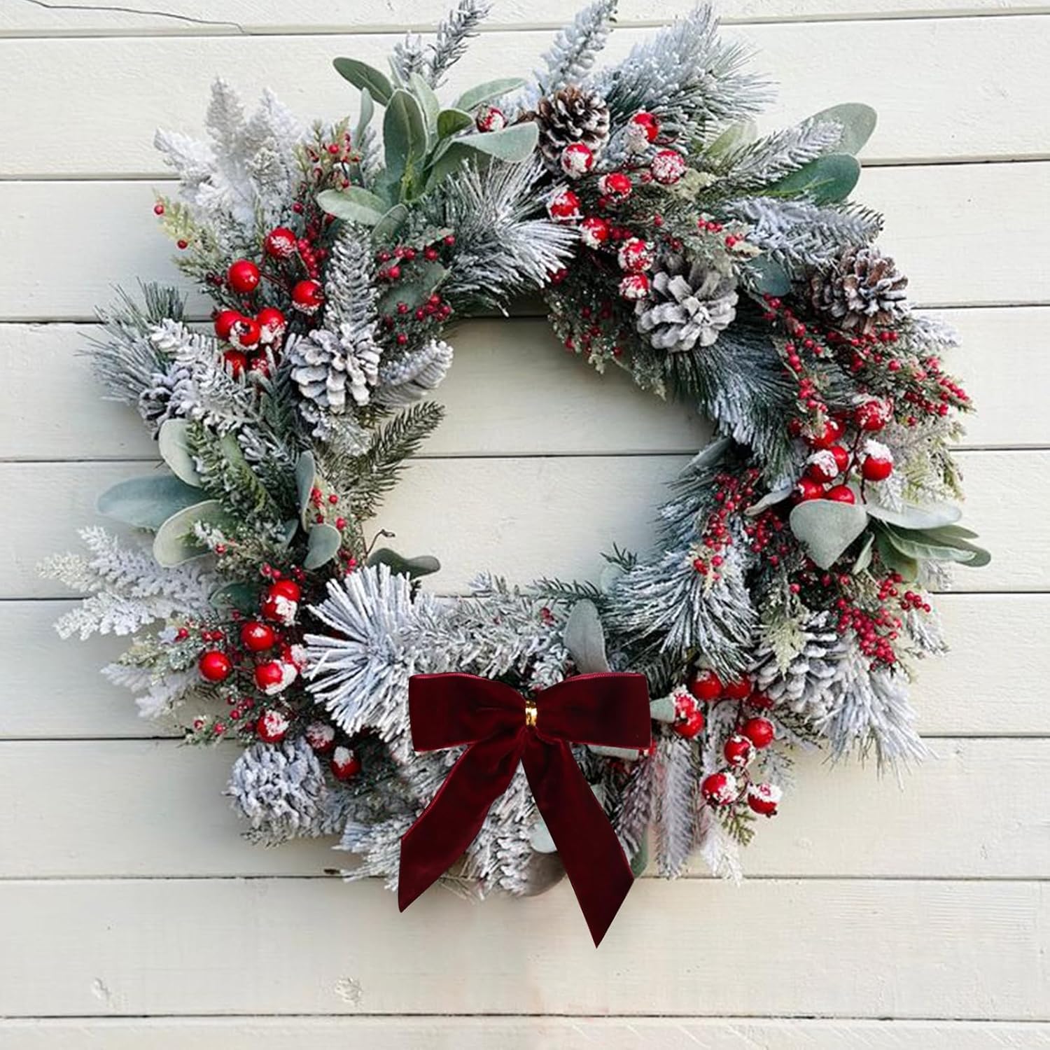 24 lazos navideños de terciopelo de 9 cm: decoraciones para árboles, coronas,regalos y el hogar; ideales para manualidades, bodas, chimeneas y puertas - 4