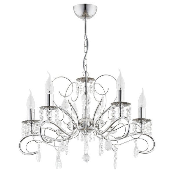 Lampa wisząca ASTOR chromowana-przezroczysty 5 x E14 x 10W wym: 68 x 57 x 57 cm Alfa