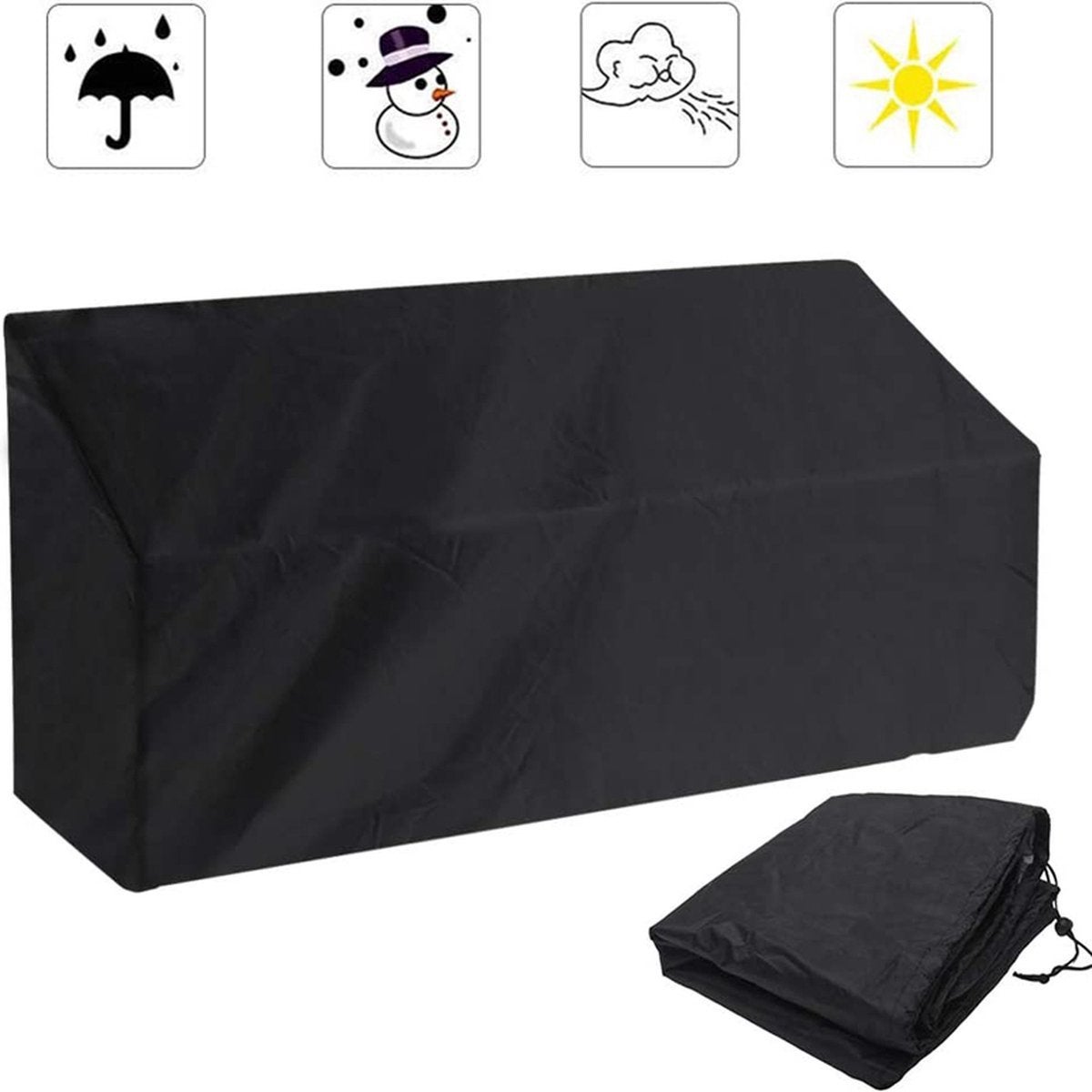 Husă impermeabilă pentru bancă de grădină-Husă de protecție pentru bancă de grădină cu 4 locuri-Protejați-vă banca de grădină de razele UV-190x66x...