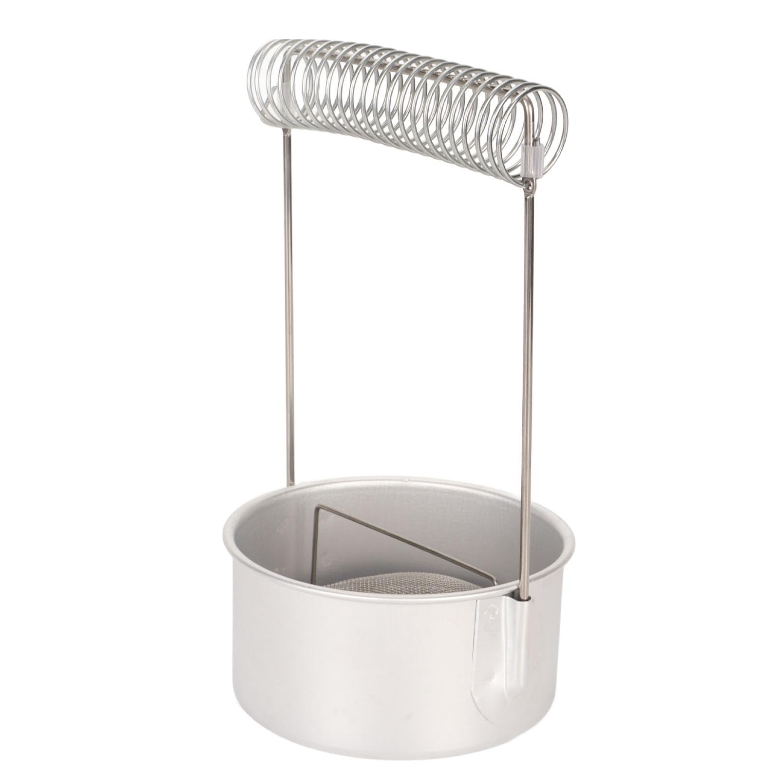 Limpiador de pinceles con soporte de resorte de aluminio, colador