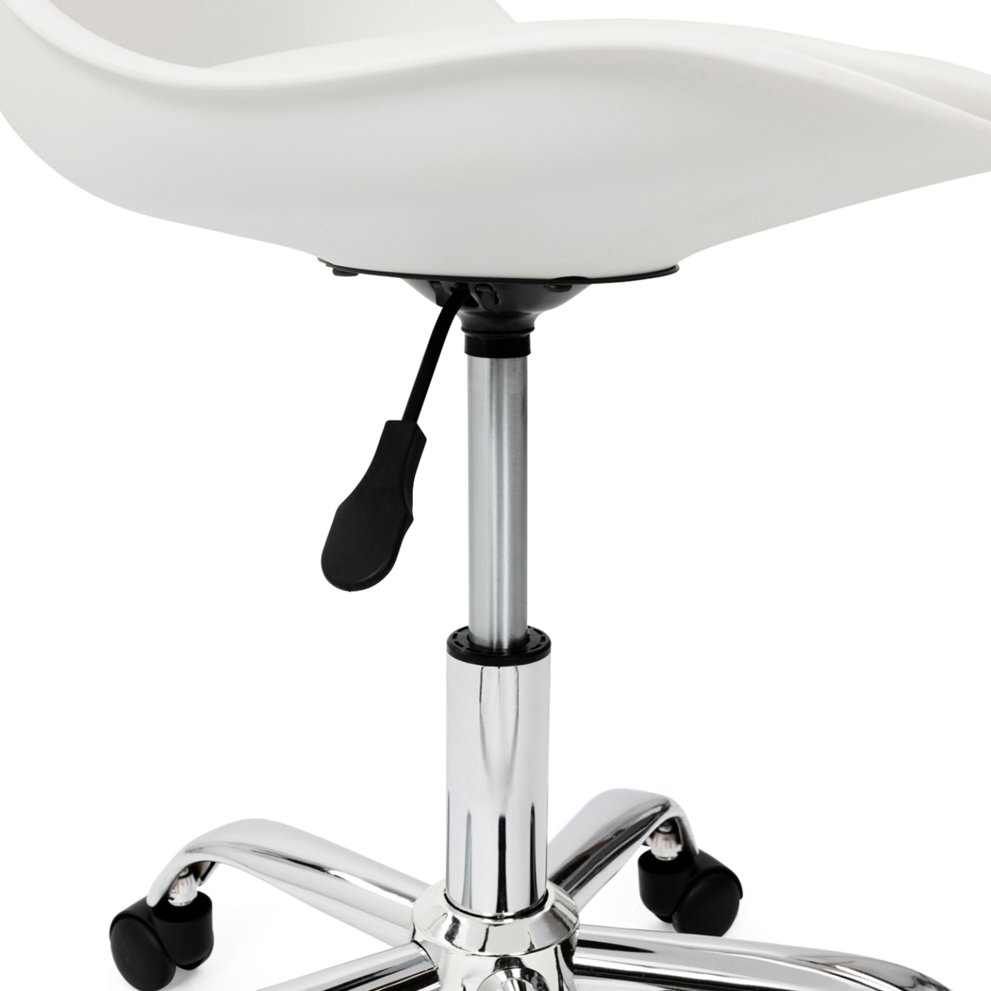 Chaise de bureau scandinave SARA blanche à roulettes - 4