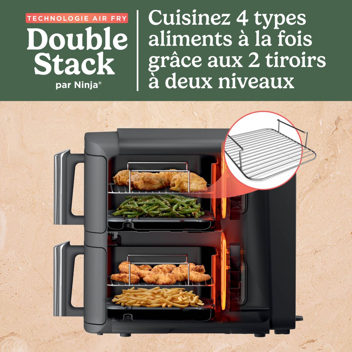 Friteuse sans huile NINJA Double Stack XL 9,5 L SL400EU - 4