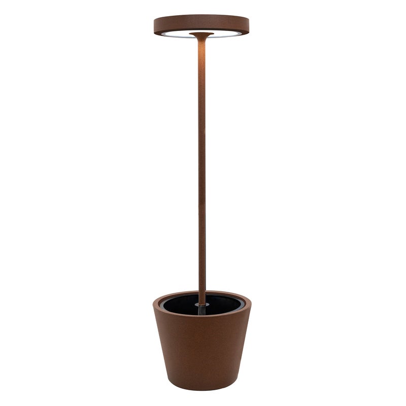 Zdjęcia - Żyrandol / lampa Zafferano Poldina Reverso Solar L Corten lampa podłogowa LED 11,7 W, solarna i ładowalna, do wnętrz i na zewnątrz, nowoczesny design,