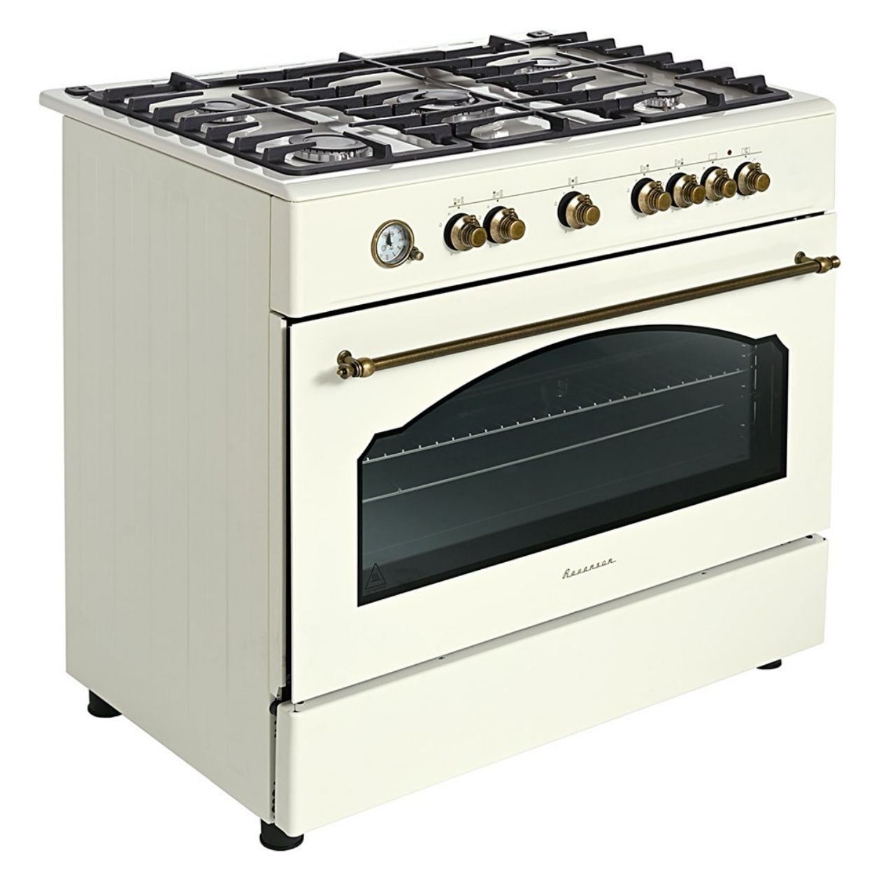 Ravanson Cuisinière Gaz/Électrique KWGE-90ARC Rétro Crème - 7