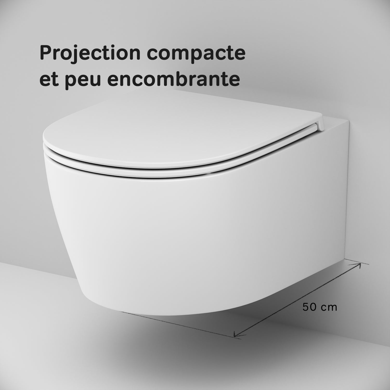WC Suspendu en céramique sans bride Cuvette Toilette WC suspendu sans bord FlashClean abattant amovible frein de chute Softclosing Blanc AM.PM X-Joy S - 10