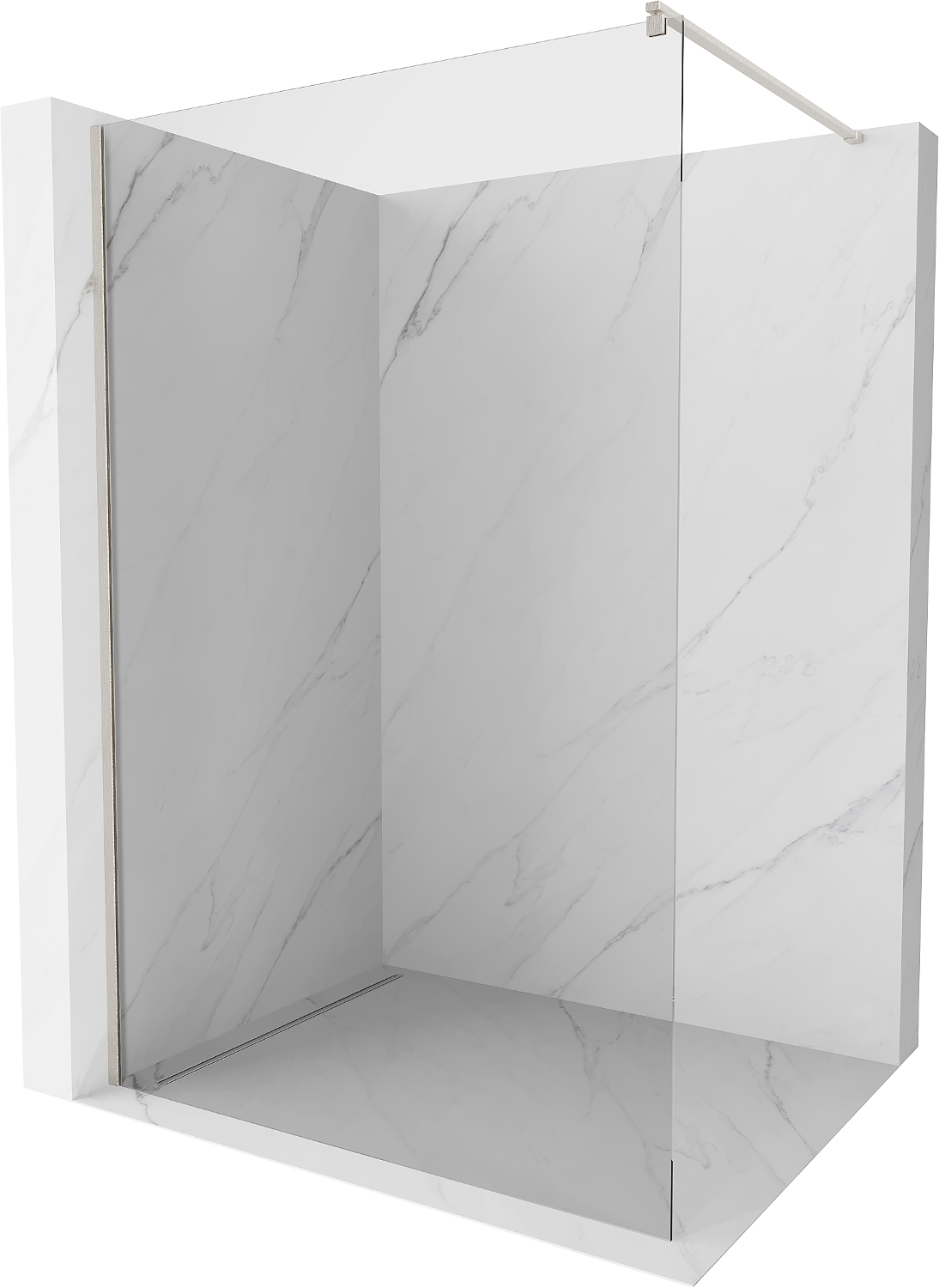 Mexen Kioto ścianka prysznicowa Walk-in 100 x 200 cm, transparent 8 mm, nikiel szczotkowany - 800-100-101-97-00