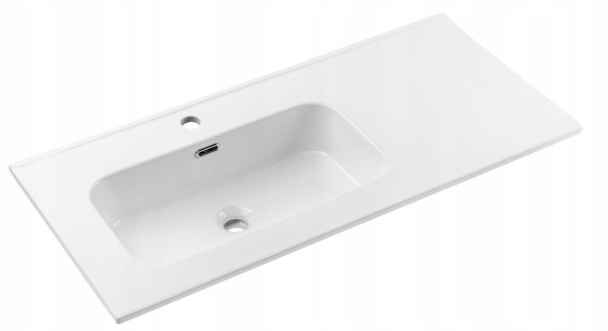 Umywalka meblowa GO 2 100 cm biała połysk ceramika z blatem