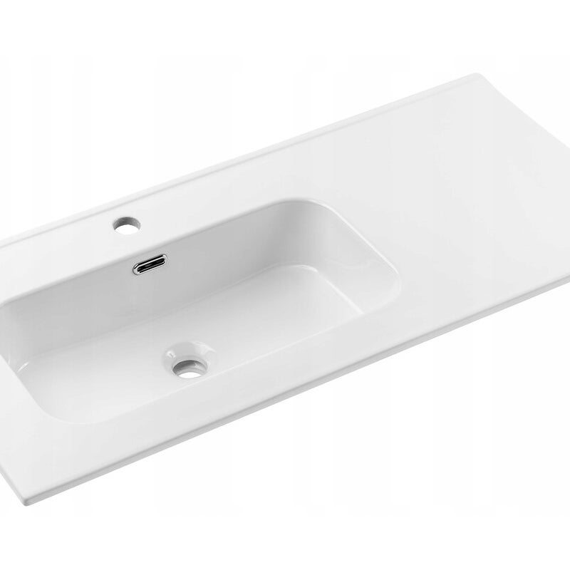 Umywalka meblowa GO 2 100 cm biała połysk ceramika z blatem