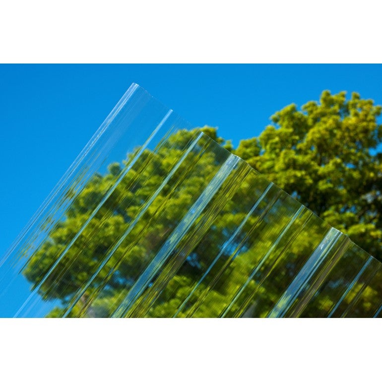 Lot de 10 plaques en polycarbonate ondulé 76/18 1,1 mm Clear 1265 x 1000 mm UV - 2